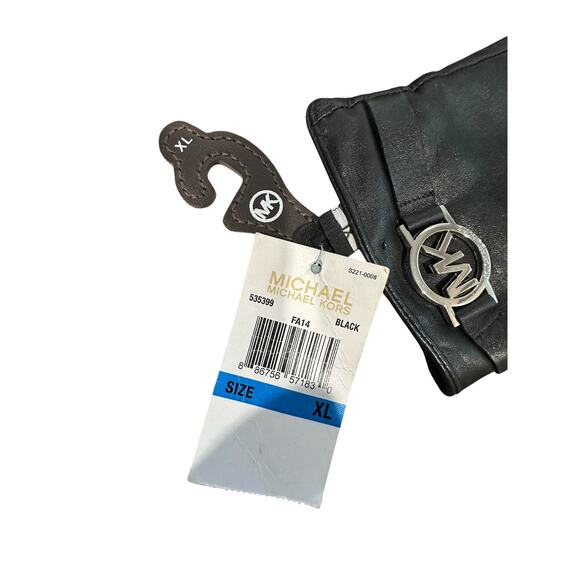 NWT | Michael Kors Genuine Black Leather Driving Gloves | Women's XL - Picture 4 of 4